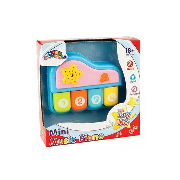 Mini Explorers Mini Music Piano with 4 Sound Modes - Gifts Are Blue