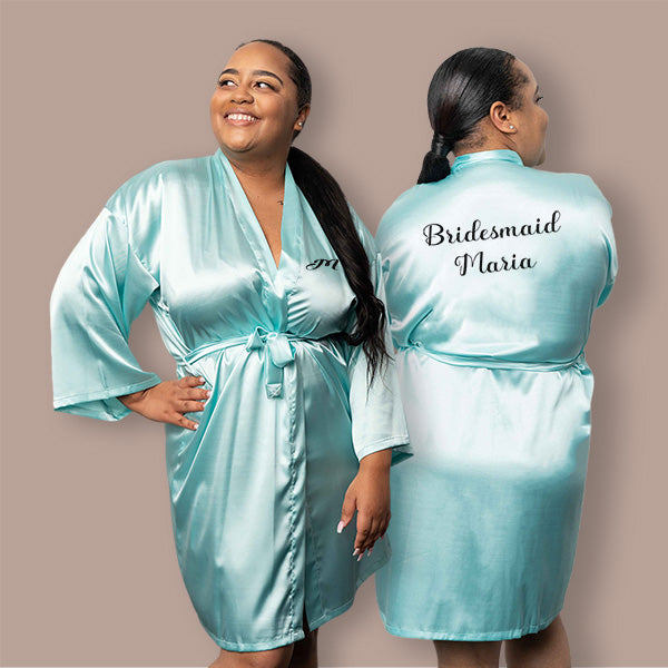 Custom Mint Blue Robes for Women and Girls for Weddings, Bachelorette, Quinceañera, and Birthday