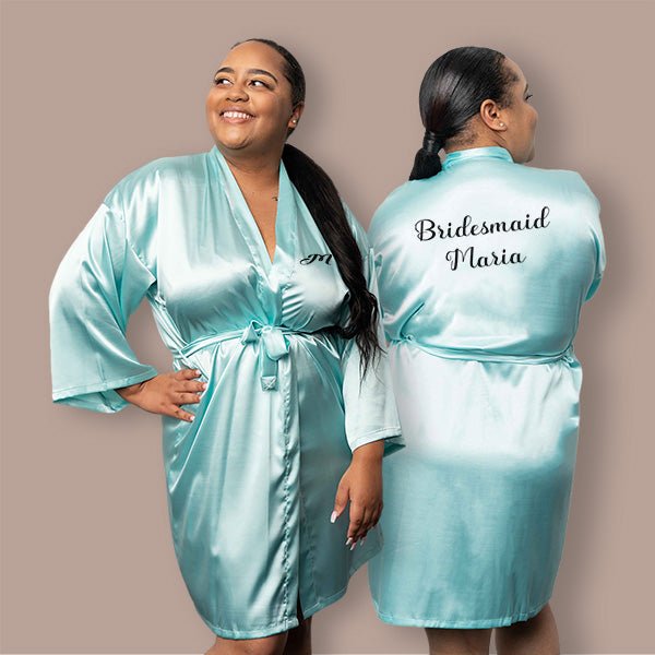Custom Mint Blue Robes for Women and Girls for Weddings, Bachelorette, Quinceañera, and Birthday - Gifts Are Blue