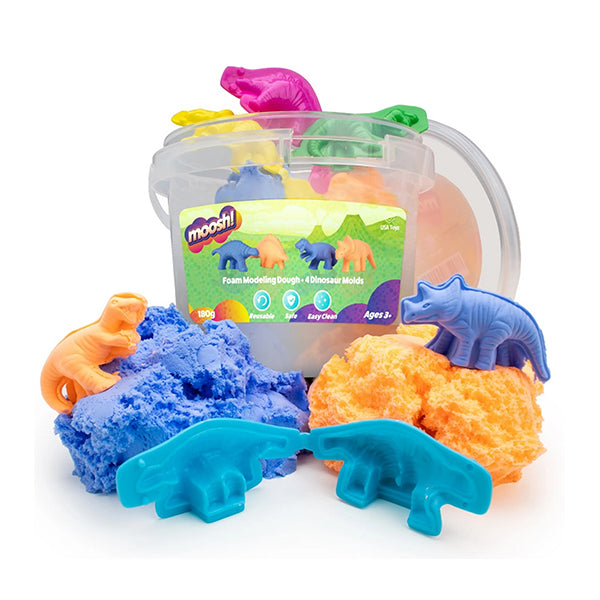Moosh Fluffy Modeling Dough Foam Clay with Dinosaur Molds - all SKUs