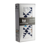 Soft and Versatile 100% Muslin Cotton Swaddle Pre-Washed Blankets, Large, 47 x 47, Geometric Pattern - Gifts Are Blue - 1