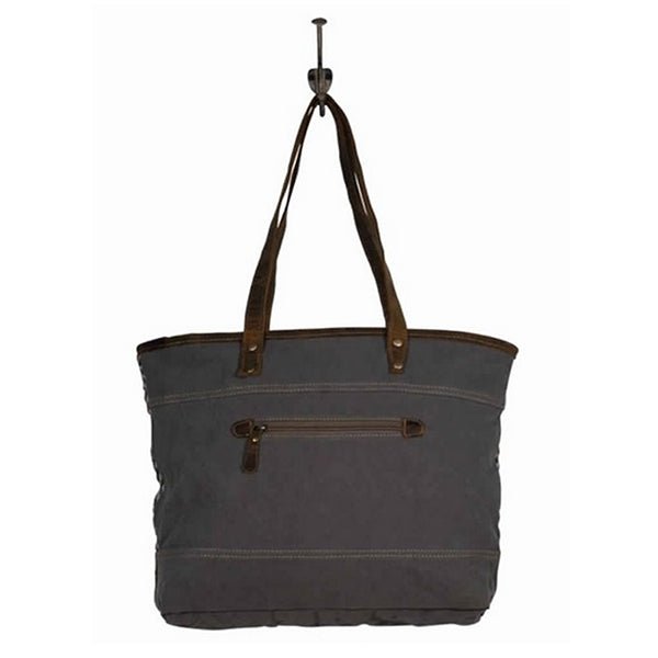 Extravagant Tote Bag, Large, Blue, Myra Bags, S-2109, Backview