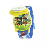 Flip Top Paw Patrol Watch in Colorful Gift Case, Date & Time, Yellow Face, Ages 3 - 5 - Open View