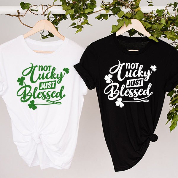 These are more than just Lucky Shirts for St Paddys Day wear. It has the words Not Lucky Just Blessed. It’s a great Christian St Patricks Day Shirt. Choose from Sweatshirts, Hoodies, TShirts, Long Sleeves and Raglan Shirts.