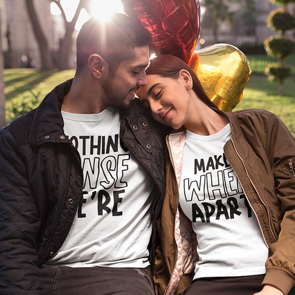 Matching shirts for couples that are available in a wide array of styles, couples and sizes. Choose from standard or glitter print. all SKUs