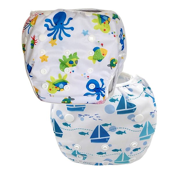 2 Pack Leakproof Reusable Swim Diapers, 0 to 2 years - Gifts Are Blue
