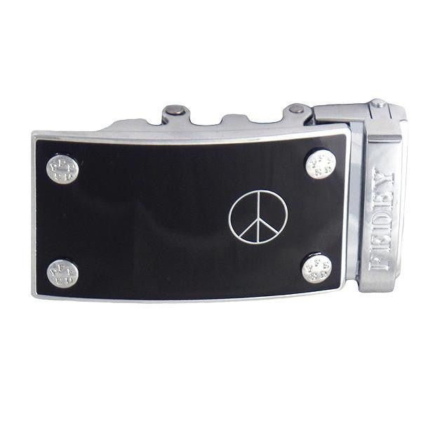 FEDEY Statement Buckles for Ratchet Belt, Silver, Peace