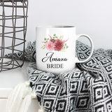 Bride Tribe and Bride Personalized Mugs for Bridal Party Featuring Floral Design | Bridesmaid Gifts, Proposal Gifts, Maid of Honor Mugs
