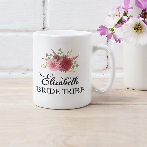 Bride Tribe mugs for bridesmaid, maid of honor, matron of honor, bride, mother of the bride and more. all SKUs