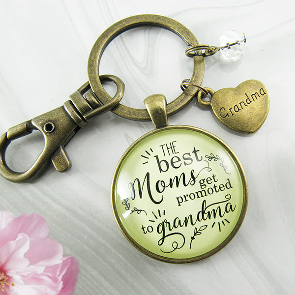 Pregnancy-annoucment-grandma-baby-reveal-keychain; Promoted to Grandma; Best Mom Keychain; Pregnancy Reveal