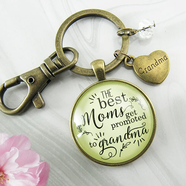 Pregnancy-annoucment-grandma-baby-reveal-keychain; Promoted to Grandma; Best Mom Keychain; Pregnancy Reveal