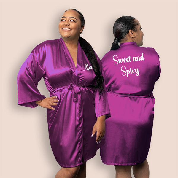 Purple Personalized Bridesmaid Robes, Custom Womens & Girls Robes for All  Occasions, Bachelorette Party Robes, Quinceanera Robes, Birthday Robes –  Gifts Are Blue