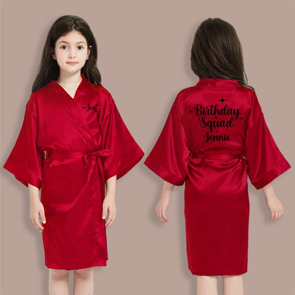 Pretty Girl Robes w Birthday Number for Birthday Girl, Birthday Squad Designs Also Available, Spa Birthday Party Robes - Gifts Are Blue