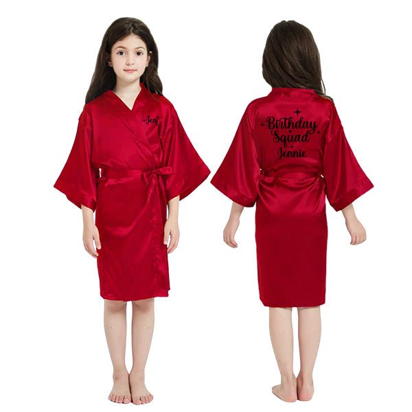 Pretty Girl Robes w Birthday Number for Birthday Girl, Birthday Squad Designs Also Available, Spa Birthday Party Robes - Gifts Are Blue