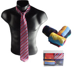 Gifts Are Blue Mens Serious Tie and Whimsical Colorful Socks Gift Sets