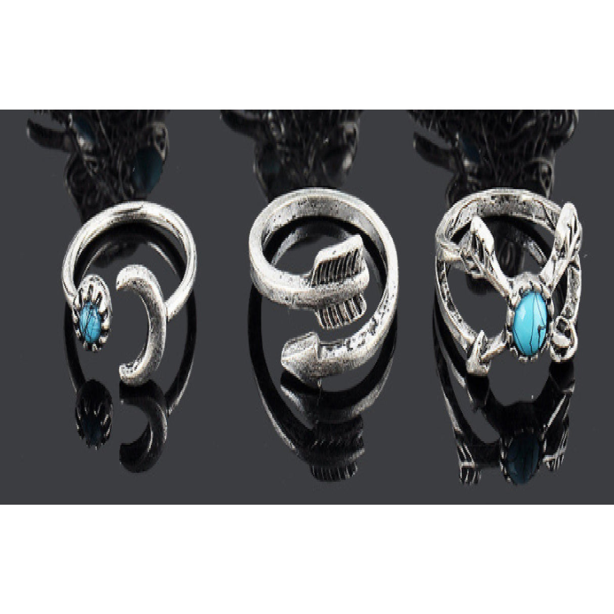 Ring Set Stylish Vintage Boho Ring Set Arrow 6pcs Loose Rings