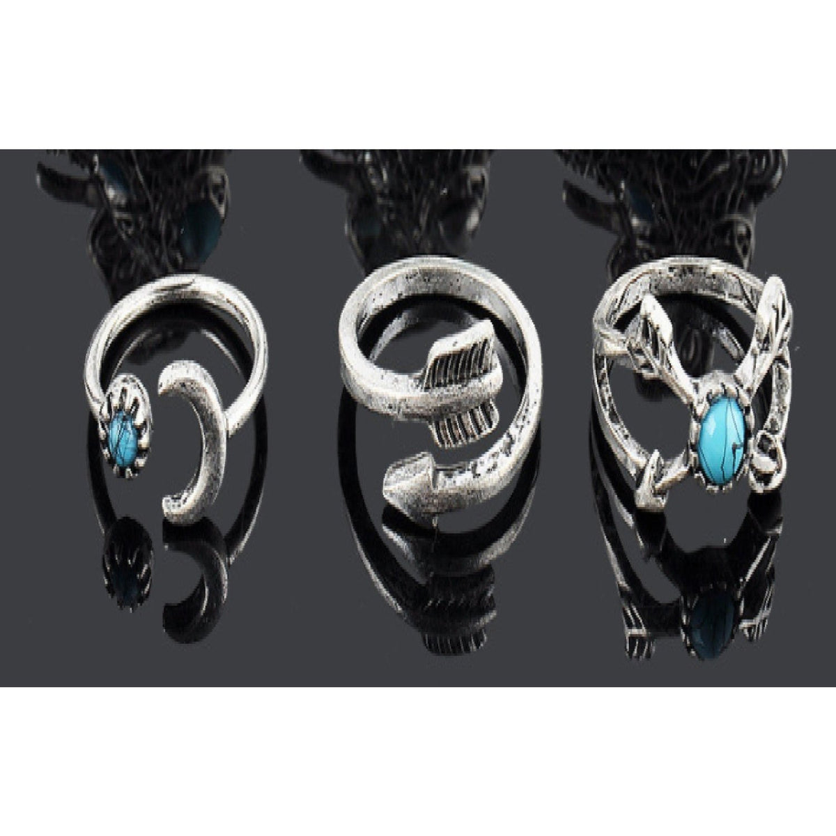 Ring Set Stylish Vintage Boho Ring Set Arrow 6pcs Loose Rings