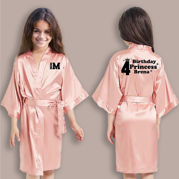Pretty Girl Robes w Birthday Number for Birthday Girl, Birthday Squad Designs Also Available, Spa Birthday Party Robes - Gifts Are Blue