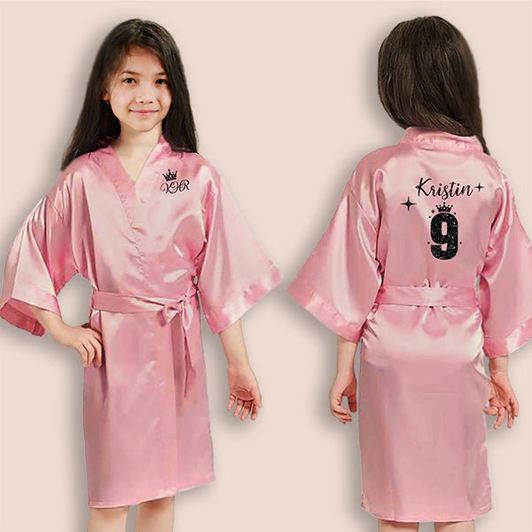 Pretty Girl Robes w Birthday Number for Birthday Girl, Birthday Squad Designs Also Available, Spa Birthday Party Robes - Gifts Are Blue