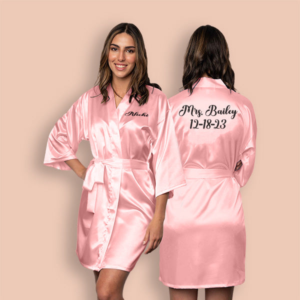Custom Rose Pink Robes for Women and Girls for Weddings, Bachelorette, Quinceañera, and Birthday