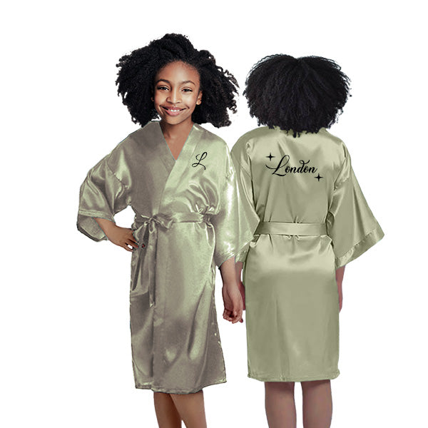 Pretty Girl Robes w Birthday Number for Birthday Girl & Birthday Squad, Personalized Girls Bathrobes with Name, Spa Birthday Party Robes