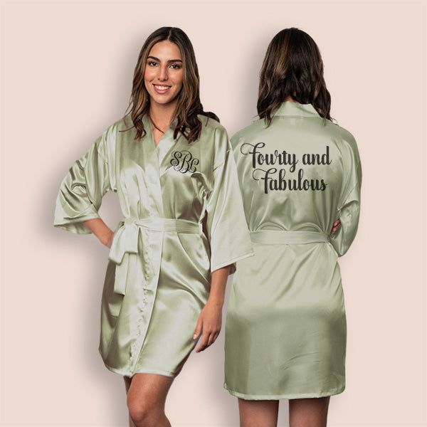 Custom Sage Green Robes for Women and Girls for Weddings, Bachelorette, Quinceañera, and Birthday