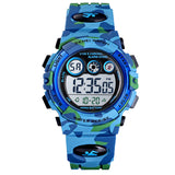 Boys Digital Military Sports Watch, 50M Water Resistant, 7 to 11 year olds, Gift Box, 1547, Main, Light Blue Camo