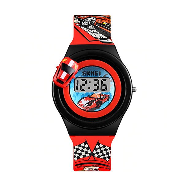 SKMEI Boys Digital Watch with Rotatable Car, 4 to 8 year olds, Main, Red