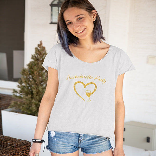 Personalized Bachelorette Party Bride and Bridesmaids T-Shirts, Bridesmaid Slouchy Tees; Slouchy Tee