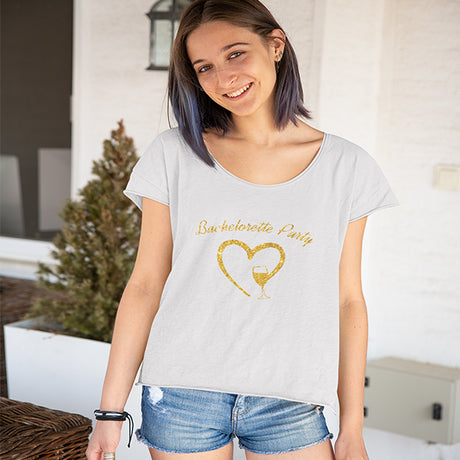 Personalized Bachelorette Party Bride and Bridesmaids T-Shirts, Bridesmaid Slouchy Tees; Slouchy Tee