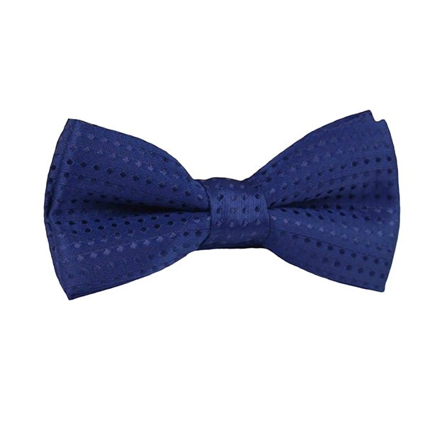 solid blue polka dots boys bowtie