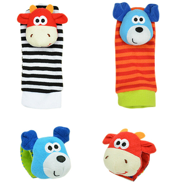 sozzy dog cow hand foot finder rattles main