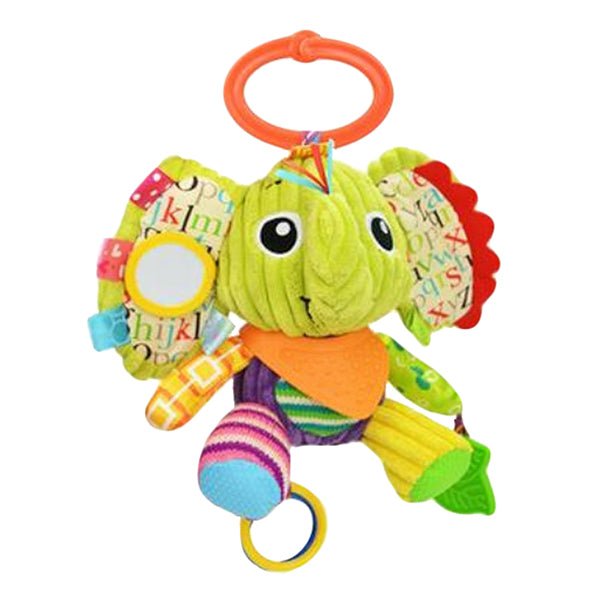 Sozzy Plush Baby Animals Multi Sensory Developmental Activity Toy, 3 to 36 Months, Green Elephant