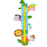 Child Growth Chart Height Measurement Ruler and Wall Décor for Nursery, Zoo Animals