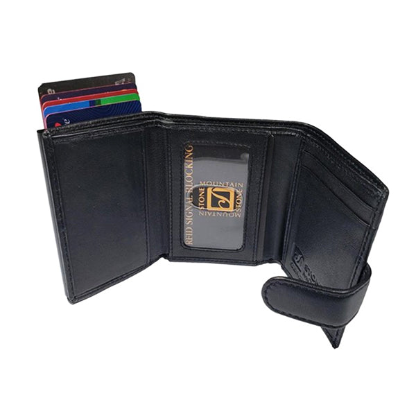 Stone Mountain Leather Embossed Crossbody Bags or Wallets-Black Wallet 