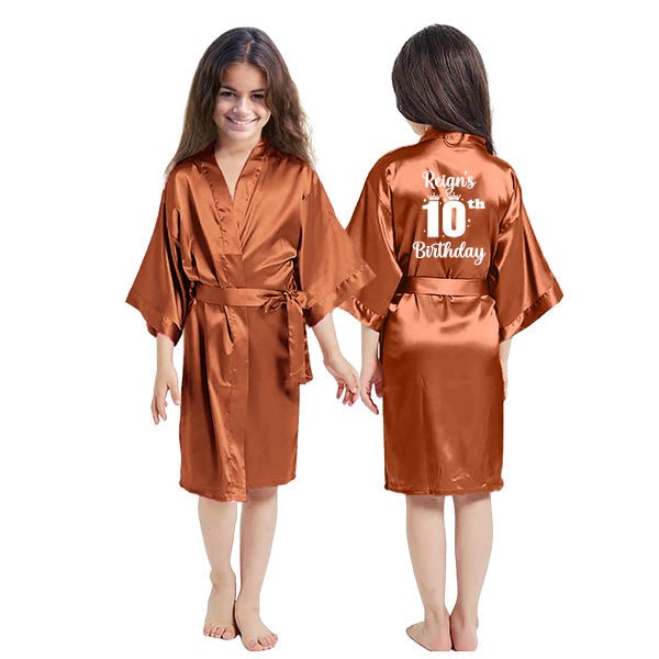 Pretty Girl Robes w Birthday Number for Birthday Girl, Birthday Squad Designs Also Available, Spa Birthday Party Robes - Gifts Are Blue