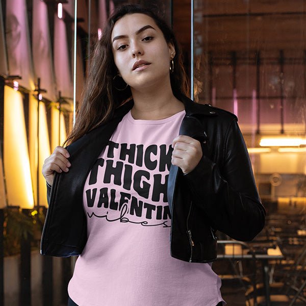 A cute shirt for women with thick thighs. Available in a wide array of colors, including black, sand, blue, gray, pink, white and more. Plus choose from 30 print colors including glitter options. all SKUs