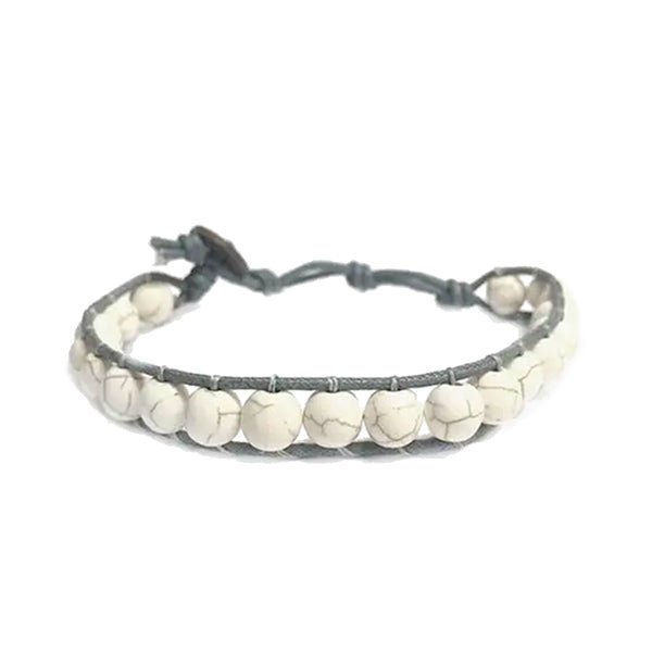 Mens Handmade Natural Stones Bracelet with Adjustable Cord - Mens Bracelet from Lotus and Luna - Throne of Zeus