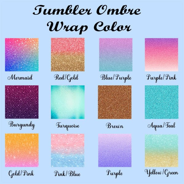 Personalized Ombre Tumbler for Girls and Women with Name and Symbols for Dance Teams and Parties - Gifts Are Blue