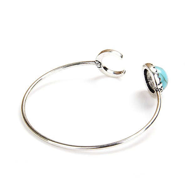 Vintage Silver Plated Turquoise Bangle Bracelet - Gifts Are Blue