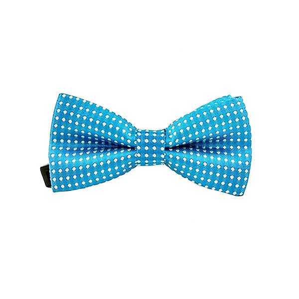 turquoise blue polka dot boys bowtie