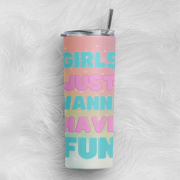 Custom Unicorn Tumbler with Name and Text for Little Girls and Birthday Crew - Gifts Are Blue