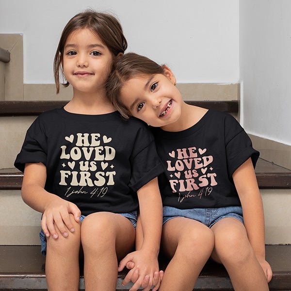 He love us first Christian Shirt with a great message. Choose from various styles including crewnecks, v-necks, tank tops, hoodies, sweatshirts, long sleeved tees and more. all SKUs