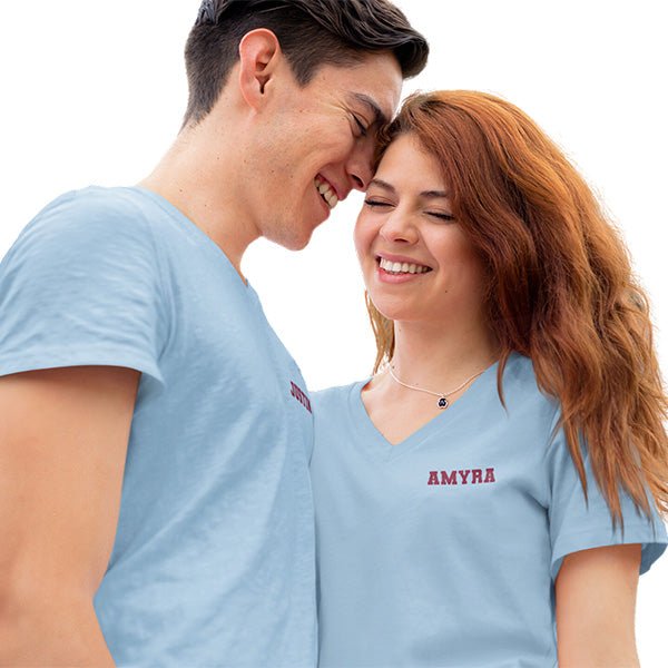 Memoralized an important day, month or year. Or use an important number to the couple when customizing these matching couple shirts. Personalized couple shirts are a great gift for your favorite couple or newlywed. all SKUs