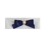 Vintage Wedding Bride Lace Garter with Navy Bow (Plus Size)