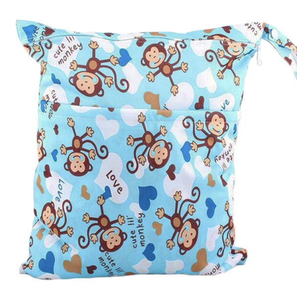 Waterproof Double Zipper Wet Dry Reusable Diaper Bag - Gifts Are Blue - 10