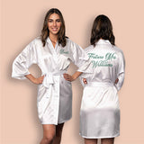 White Personalized Bridesmaid Robes, Custom Womens & Girls Robes for All Occasions, Bachelorette Party Robes, Quinceanera Robes, Birthday Robes