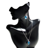 Womens 4pc Topaz Jewelry Set, 925 Sterling Silver, Necklace, Earrings, all SKUs