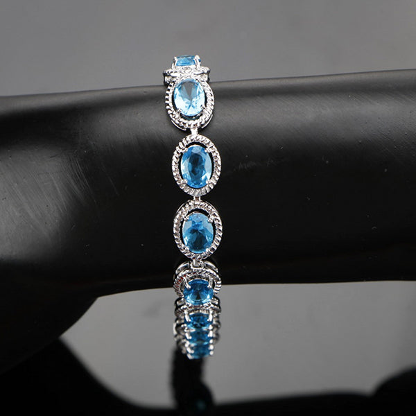 Womens 4pc Topaz Jewelry Set, 925 Sterling Silver, Bracelet, all SKUs