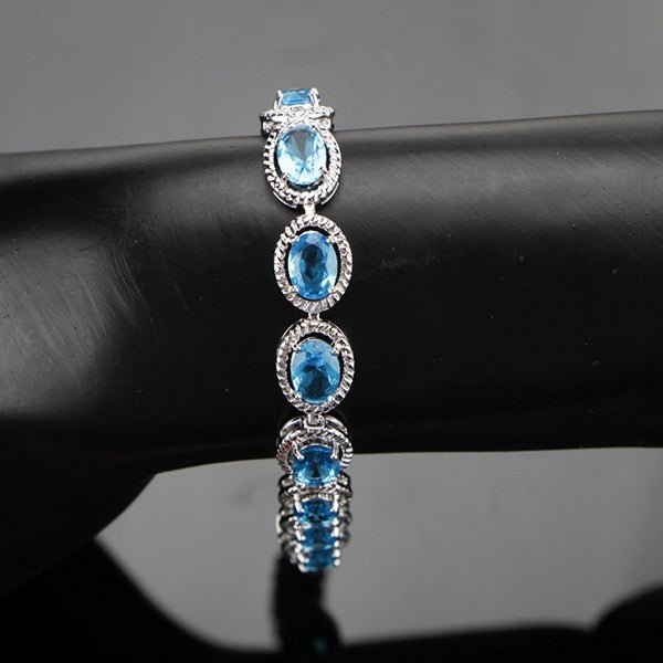 Womens 4pc Topaz Jewelry Set, 925 Sterling Silver, Bracelet, all SKUs